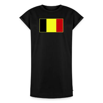 Drapeau tricolore personnalisable - Robe T-shirt femme Premium en coton bio - noir - Devant - AI Model Female 172 light (172cm)