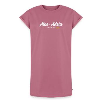 Piste cyclable de l’Alpe Adria - Robe T-shirt femme Premium en coton bio - mauve - Devant - AI Model Female 172 dark (172cm)