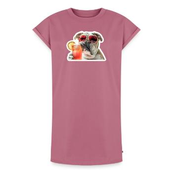 bully drinking cocktail - Women's Premium Organic T-Shirt Dress - mauve - Front - AI Model Female 172 dark (172cm)