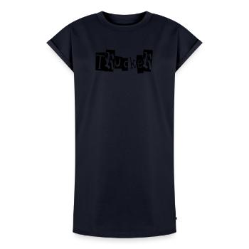 truck truck truck babe camion camion camion road trip transport - Robe T-shirt femme Premium en coton bio - bleu marine - Devant - AI Model Female 172 light (172cm)