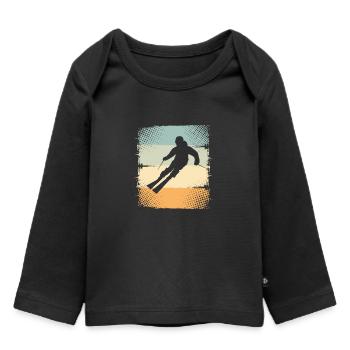 Ski - Baby Premium Organic Langarmshirt - Schwarz - Vorne