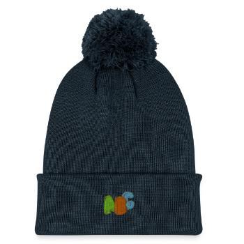 ABC - Bonnet tricoté à pompon - marine - Devant