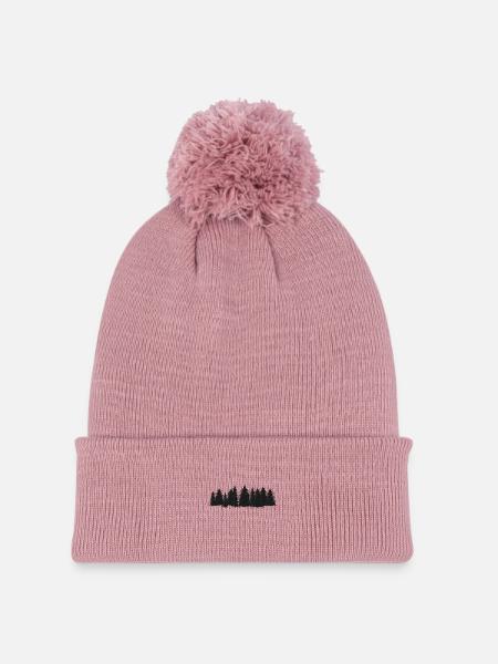 Bäume - Strickmütze mit Bommel - Altrosa