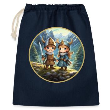 Vikings nordiques mignons - Sac cadeau 40 x 50 cm - marine - Devant