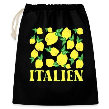 ITALIEN ZITRONEN LIMONEN - Geschenkbeutel aus Baumwolle (40 x 50 cm) - Schwarz - Vorne