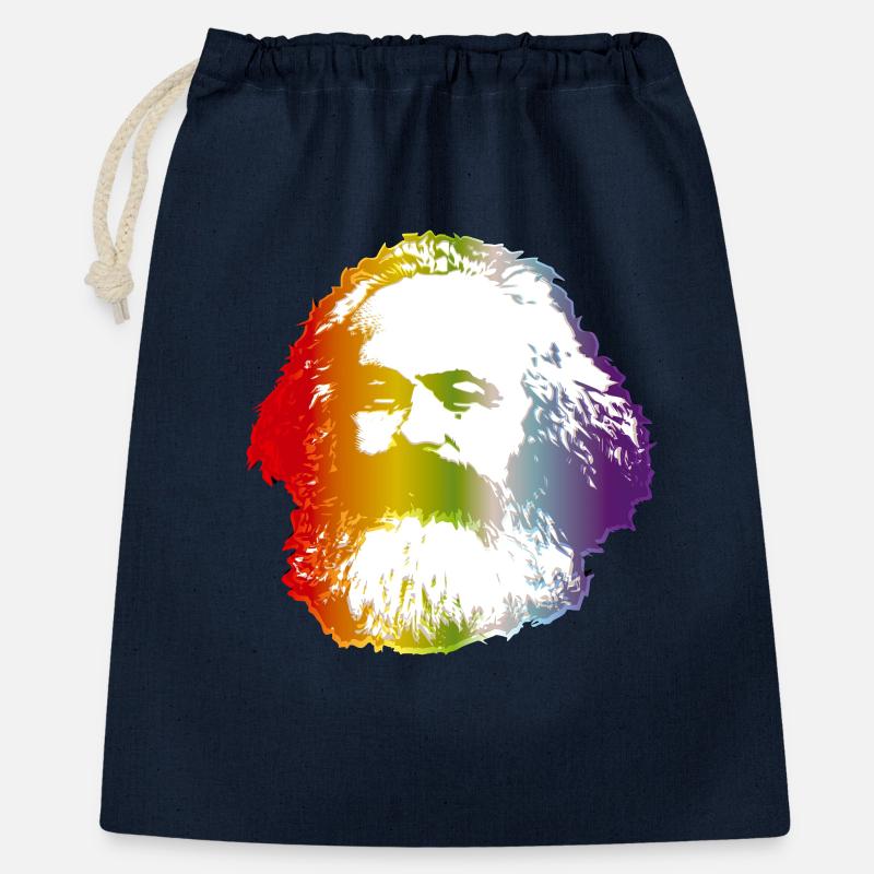 Regenbogen-Marx - Geschenkbeutel aus Baumwolle (40 x 50 cm) - Navy