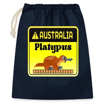 Australia Platypus Warning - Mammals - Gift Bag 40 x 50 cm - navy - Front