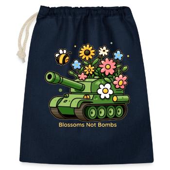 Des fleurs, pas des bombes - Sac cadeau 40 x 50 cm - marine - Devant