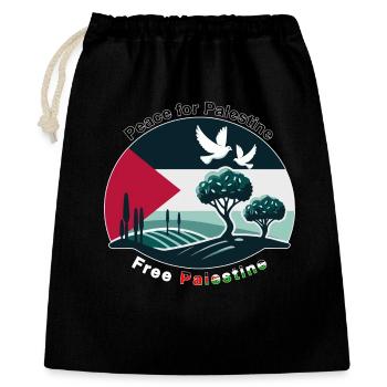 Peace for Palestine - Gift Bag 40 x 50 cm - black - Front