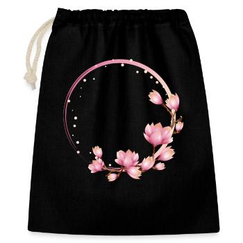 Magnolias Floral Frame in Asian Style - Gift Bag 40 x 50 cm - black - Front