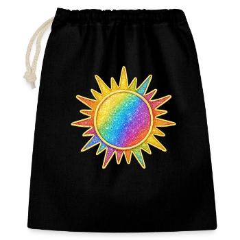 Motif éclatant de soleil arc-en-ciel - Sac cadeau 40 x 50 cm - noir - Devant