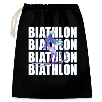 Biathlon Sports d'hiver Biathlètes - Sac cadeau 40 x 50 cm - noir - Devant