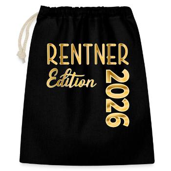 RENTE 2026 RENTNER - Geschenkbeutel aus Baumwolle (40 x 50 cm) - Schwarz - Vorne