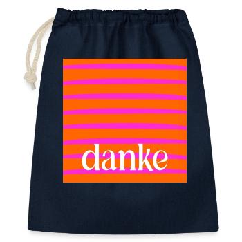 DANKE DANKBARKEIT - Geschenkbeutel aus Baumwolle (40 x 50 cm) - Navy - Vorne