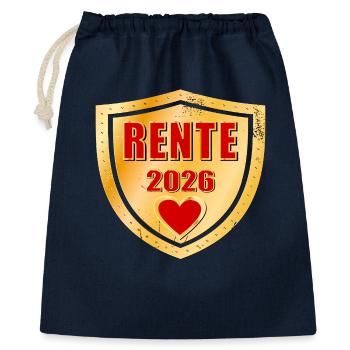 Rente 2026 Rentnerin Kollegin - Geschenkbeutel aus Baumwolle (40 x 50 cm) - Navy - Vorne