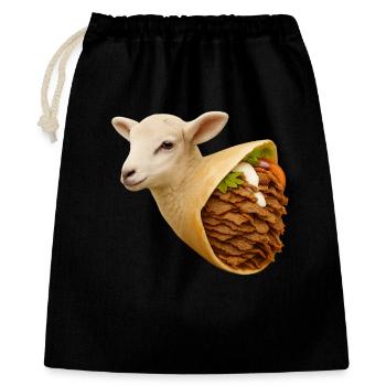 Brochette d’agneau | Réduction de la consommation de viande - Sac cadeau 40 x 50 cm - noir - Devant