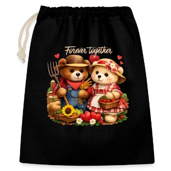 Couple de fermiers pour toujours ensemble – Pays romantique - Sac cadeau 40 x 50 cm - noir - Devant