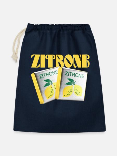 Halloren Frukas Zitrone - Geschenkbeutel aus Baumwolle (40 x 50 cm) - Navy