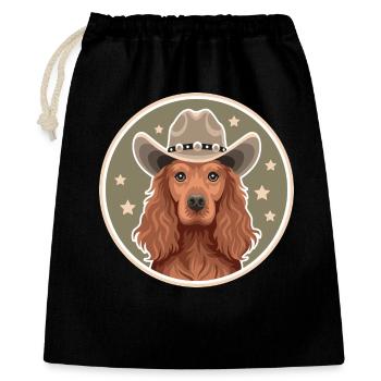 Cocker Spaniel Cowboy - Sac cadeau 40 x 50 cm - noir - Devant