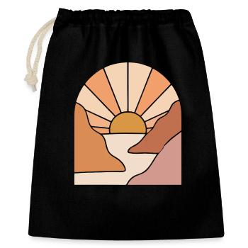 Sentier du canyon éclairé par le soleil - Sac cadeau 40 x 50 cm - noir - Devant