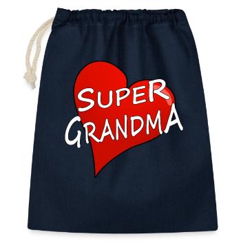 SUPER MAMIE - Sac cadeau 40 x 50 cm - marine - Devant