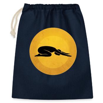 Silhouette de la posture de yoga Warrior II Sun Design - Sac cadeau 40 x 50 cm - marine - Devant
