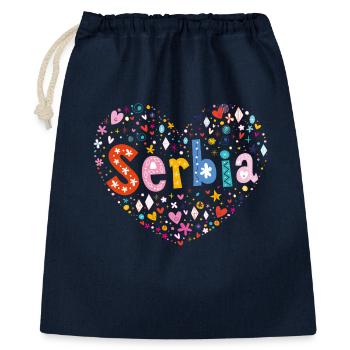 Serbia Heart - Gift Bag 40 x 50 cm - navy - Front