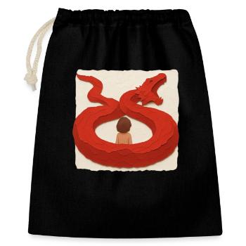 Étreinte du Dragon - Sac cadeau 40 x 50 cm - noir - Devant