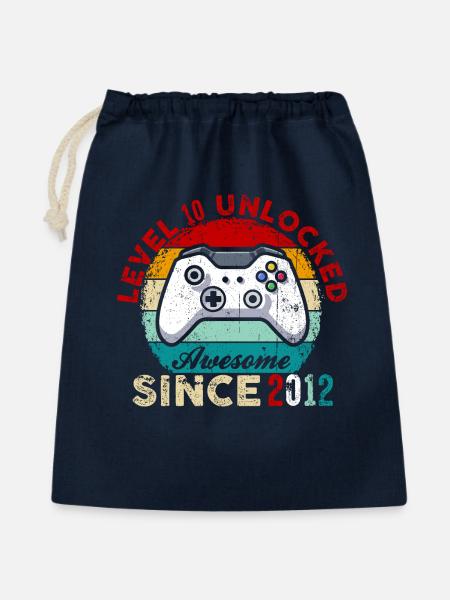 Levelfreigeschalteter Retro-Controller-Stolz - Geschenkbeutel aus Baumwolle (40 x 50 cm) - Navy
