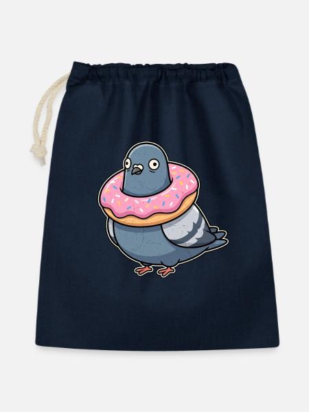Donut Taube - Geschenkbeutel aus Baumwolle (40 x 50 cm) - Navy