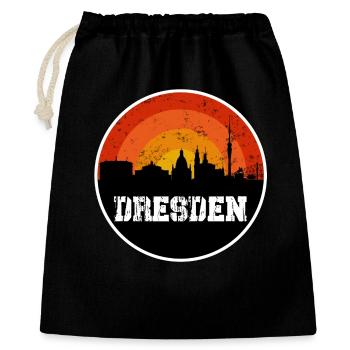 Dresden Skyline - Geschenkbeutel aus Baumwolle (40 x 50 cm) - Schwarz - Vorne