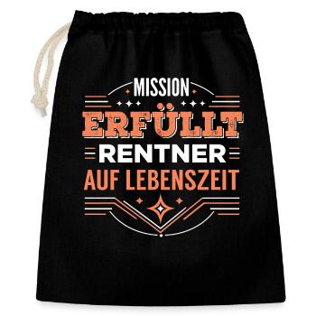 Pension Mission Accomplished Gift Pension Farewell - Gift Bag 40 x 50 cm - black - Front