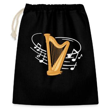 Harp Sheet Music Harpist Harpist Orchestra - Gift Bag 40 x 50 cm - black - Front