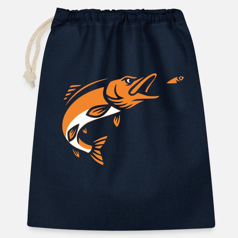 Silhouette du saut du brochet Predator - Sac cadeau 40 x 50 cm - marine