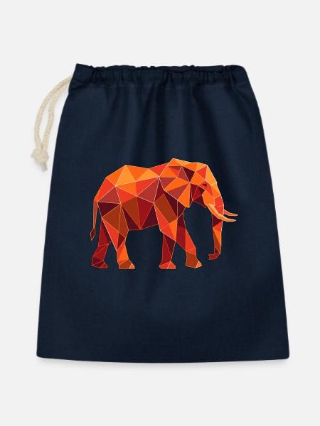 Poly Stil Elefant - Geschenkbeutel aus Baumwolle (40 x 50 cm) - Navy