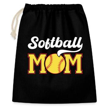 Softball Mama Pride Grafik - Geschenkbeutel aus Baumwolle (40 x 50 cm) - Schwarz - Vorne
