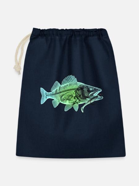 Röntgen Zander - Geschenkbeutel aus Baumwolle (40 x 50 cm) - Navy