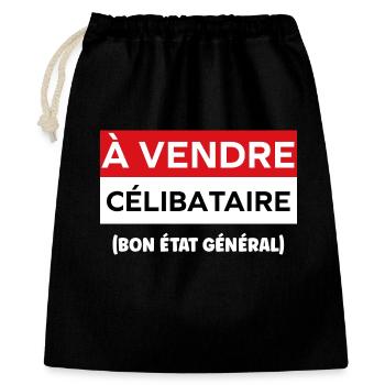 célibataire - Sac cadeau 40 x 50 cm - noir - Devant