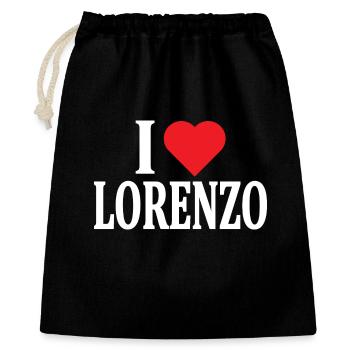 t-shirt name I love Lorenzo t-shirt gift idea - Gift Bag 40 x 50 cm - black - Front
