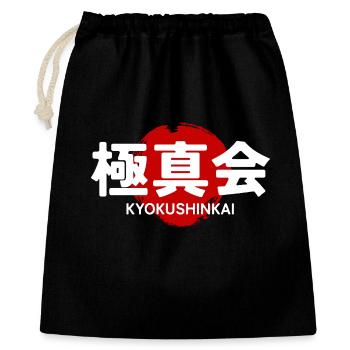 Kyokushin Karate Dojo GYM Japanische Kanji - Geschenkbeutel aus Baumwolle (40 x 50 cm) - Schwarz - Vorne
