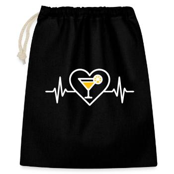 Heart Cocktail Aperitif Drink - Gift Bag 40 x 50 cm - black - Front