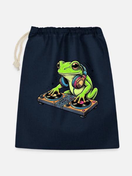 DJ Frosch - Geschenkbeutel aus Baumwolle (40 x 50 cm) - Navy