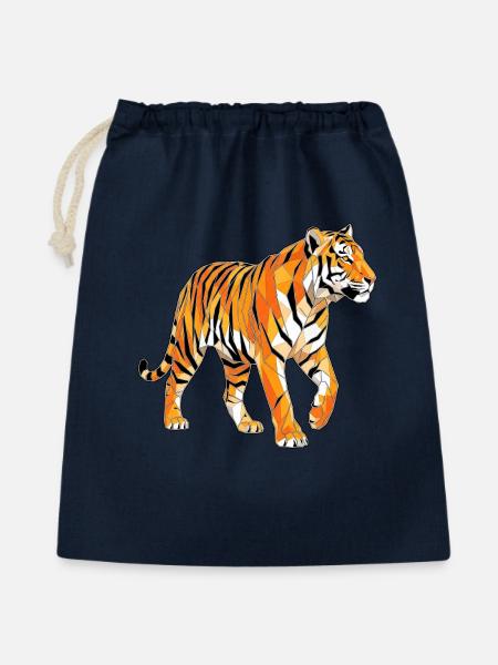 Poly Stil Tiger - Geschenkbeutel aus Baumwolle (40 x 50 cm) - Navy