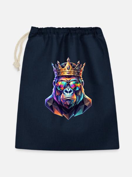 Poly Art Gorilla - Geschenkbeutel aus Baumwolle (40 x 50 cm) - Navy