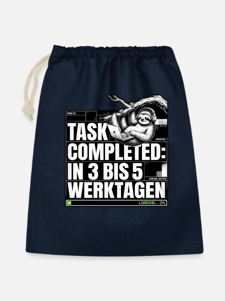Büro Faultier - Geschenkbeutel aus Baumwolle (40 x 50 cm) - Navy