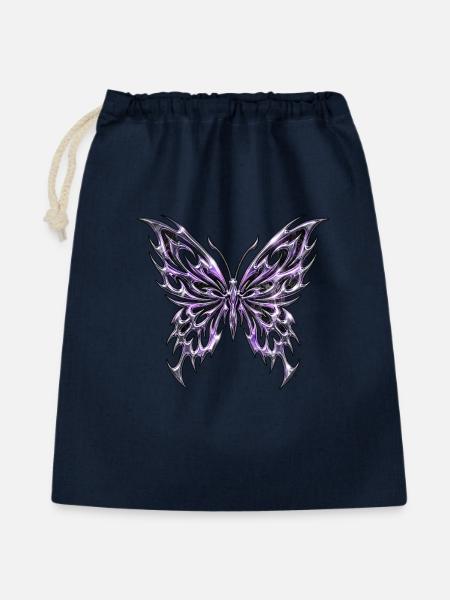 Chrom Schmetterling - Geschenkbeutel aus Baumwolle (40 x 50 cm) - Navy