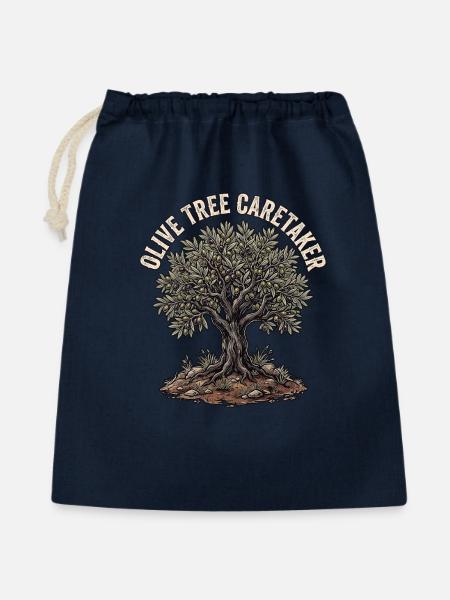 Olivenbaum Pfleger - Geschenkbeutel aus Baumwolle (40 x 50 cm) - Navy
