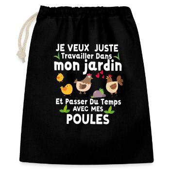 Garden And Chickens Humor Gardening Gift Idea - Gift Bag 40 x 50 cm - black - Front