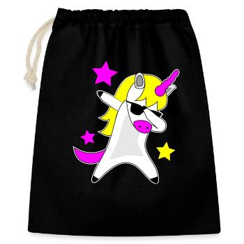 T-shirt dabbing cool unicorn gift idea - Sac cadeau 40 x 50 cm - noir - Devant