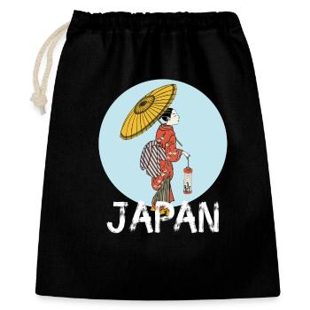 japan vintage retro geisha Kunst kimono manga cosp - Geschenkbeutel aus Baumwolle (40 x 50 cm) - Schwarz - Vorne